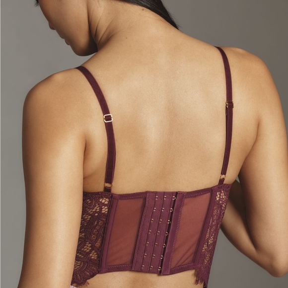 - Anthropologie Giselle Xl New with tags Chic Burgundy Lace Bralette - Picture 2 of 4